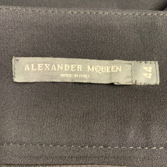 ALEXANDER MCQUEEN Size 8 Black Acetate Blend Double Breasted Belted Skirt - Picture 3 of 7